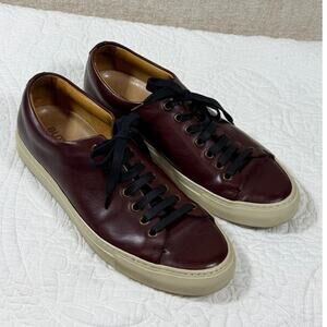 Buttero Men’s 39 US 7 Burgundy Tanino Low Sneaker Baby Calf Leather Italy Luxury
